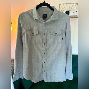 NWOT Vans Classic Fit Gray Long Sleeve Button Down
